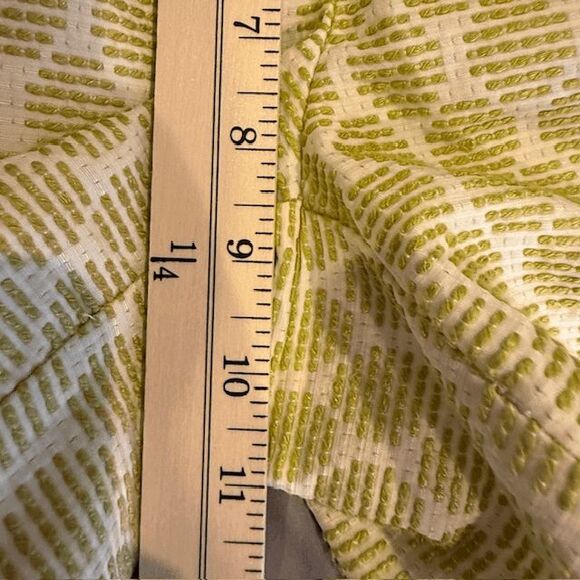 Loft Textured Embroidered Dress Shorts Trouser Shorts Green White Size 2 - Picture 8 of 11